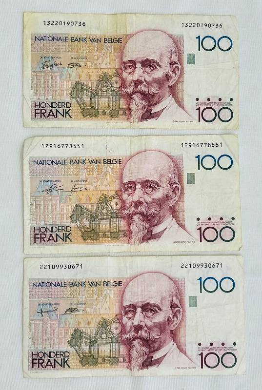lot 238CH image: National Bank of Belgium 100 Franc Banknotes (Honderd Frank)
