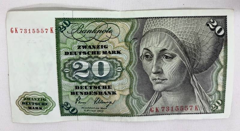 lot 220 image: 20 Deutsche mark Banknote FRG 1980-01-02 Deutsche Bundesbank