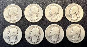 lot 13RJ image: Washington Quarters - 1943 (Lot of 8)