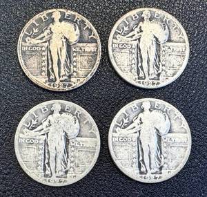 lot 16KC image: 1927 Walking Liberty Coins Circulated (Lot of 4)