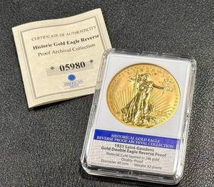lot 20BM image: American Mint Saint-Gaudens 1933 CuNi Layered in 24k Double Eagle Reverse Proof - Historical Gold Eagle (Limited)