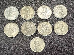 lot 23RB image: 1943 Steel Lincoln Cents - 9 Coins