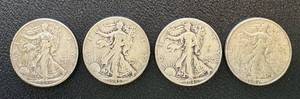 lot 28KC image: Walking Liberty Quarters - 1944-D, 1945-S, 1946-D, 1947-D (Lot of 4)