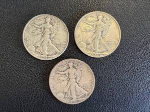 lot 39KC image: Walking Liberty Half Dollars - 1920, 1946, 1946-S