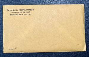 lot 52KC image: Envelope - U.S. Mint Treasury Department Sealed, Philadelphia 1963