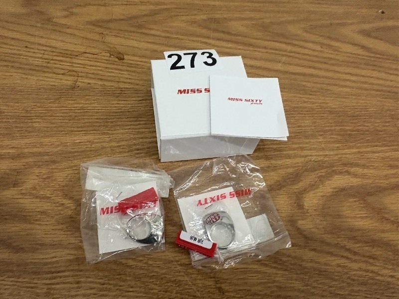 lot 273 image: 2 Miss Sixty Rings-New in package
