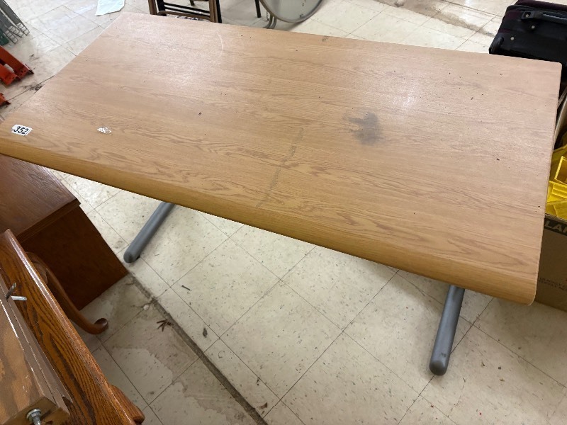 lot 352 image: Drawing table with metal frame