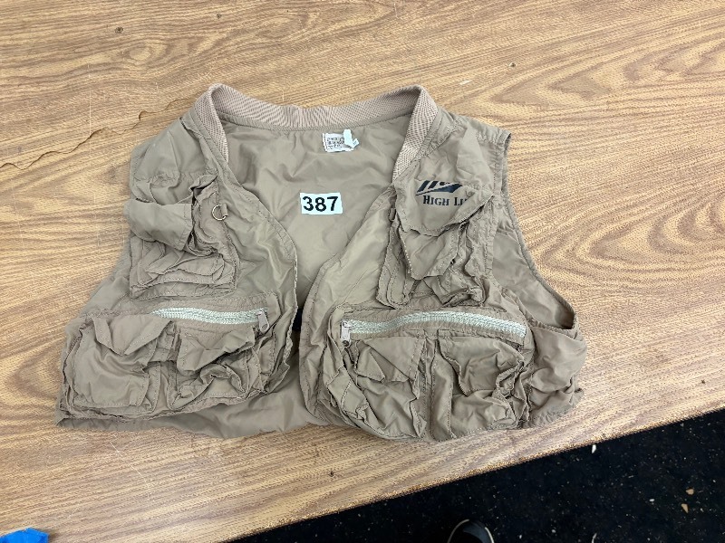 lot 387 image: Miller high life fly fisher vest