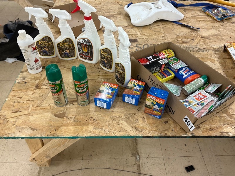 lot 401 image: Assorted scent covers and bug spray