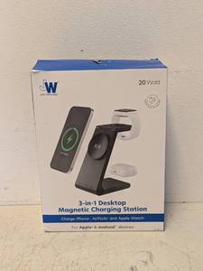 lot 61 image: JW JUST WIRELESS 3-IN-1 DESKTOP MAGNETIC CHARGING STATION FOR APPLE AND ANDROID DEVICES