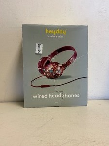 lot 55 image: NEW HEYDAY ARTIST SERIES WIRED HEADPHONES MAROON FLORAL
