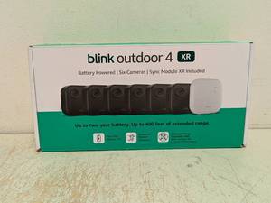 lot 158 image: NEW BLINK OUTDOOR 4 BATTERY POWERED CAMERAS 6PK