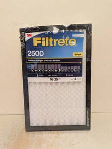 lot 165 image: NEW 3M FILTRETE 2500 16x25x1 FILTERS 4PK