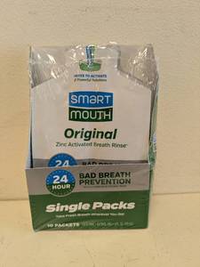 lot 123 image: NEW SMART MOUTH ORIGINAL ZINC ACTIVATED BREATH RINSE 10PK