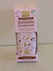 lot 209 image: NEW WILD SNOOPY VANILLA BUTTERSCOTCH REFILLABLE DEODORANT