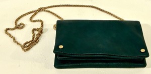lot 134 image: Street Level Purse - Teal Leather with Gold Chain Strap