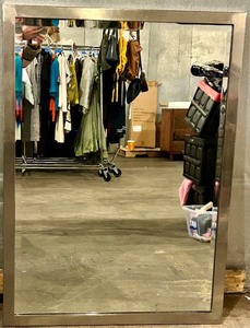 lot 155 image: Large Floor Mirror & Silver Metal Frame