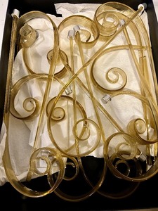 lot 176 image: Glass Rods for a Chandelier - Amber Curved Tubes & Spiral Ends