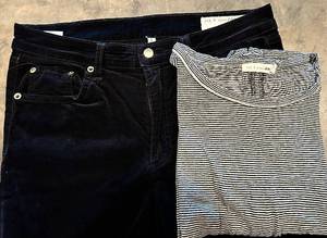 lot 258 image: Rag & Bone Jeans and Rag & Bone Stripe Tee - 2-Piece Set