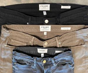 lot 261 image: Frame Denim LHomme Skinny & Slim Jeans - Black 33, Tan 33, Gray 25