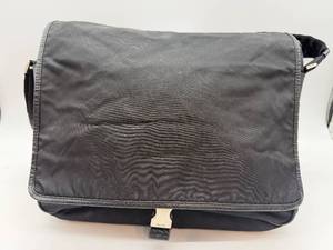 lot 166 image: Prada Black Nylon Messenger Bag Made in Italy