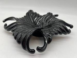 lot 168 image: Arte International Black Glass Flower Sculpture - Made in Italy