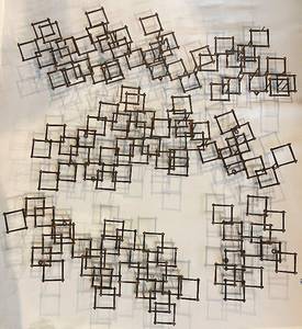 lot 186 image: Brutalist Mid-Century Metal Square-Frame Sculpture - Abstract Geometric Art