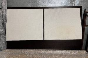 lot 19 image: King Size Bed 57 H x 83 W - White Upholstered Headboard Panels