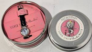lot 40 image: Barbie Silver Screen Watch - FAO Schwarz Tin