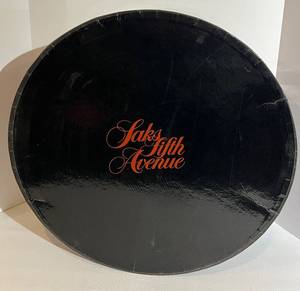 lot 56 image: Saks Fifth Avenue Round Hat Box - Black