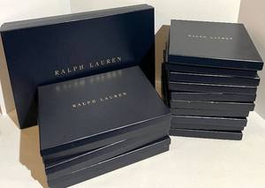 lot 57 image: Ralph Lauren Navy Gift Boxes - Box Set with Ribbon & Tissue