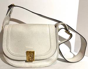lot 71 image: Mulberry England White Leather Sadie Shoulder Bag - Gold Lock