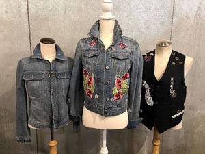 lot 101 image: Zadig & Voltaire and Bagatelle Denim Jackets with Floral Embroidery & Butterflies, Unbranded Vest