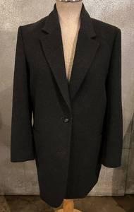 lot 112 image: James Jeans Blazer - Black Wool-Blend, Made in USA, Size M, CA No. 19371