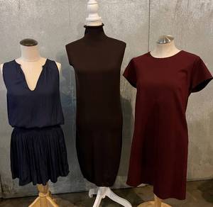 lot 117 image: Do  Be Navy Top with Skirt, Pier Antonio Gaspari Knit Top & CuYANA Burgundy Dress (Lot of 3)