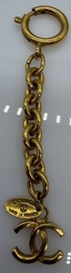 lot 187 image: Chanel Interlocking CC Logo Bag Charm - Gold-Tone Chain - Made In France