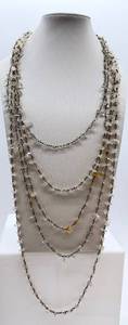 lot 197 image: Multi-Strand Layered Quartz Crystal with Toggle Clasp Necklace