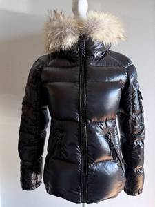 lot 220 image: SAM New York Puffer Jacket with Fur Trim Hood - Size S - Black