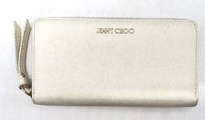 lot 231 image: Jimmy Choo Zip-Around Wallet - Cream Pebbled Leather - Made in Italy