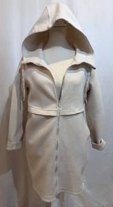 lot 270 image: Lululemon Zip Front Hoodie Jacket Dress - Size 8 - Cream