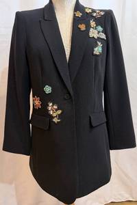 lot 273 image: Cinq  Sept Blazer - Embroidered Beaded Patch Detailing, Womens Size 8