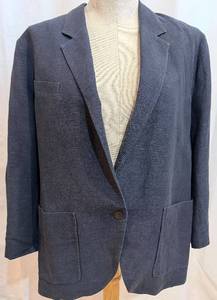 lot 275 image: Isabel Marant toile Navy Blazer - Notched Lapels & Patch Pockets, 1-Button Front