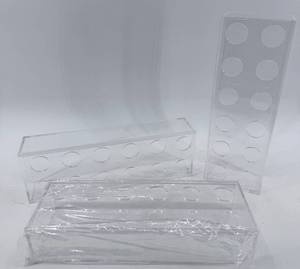 lot 290 image: Clear Acrylic Display Blocks 12 x 4 x 2 in with 1 in Holes (3-Pack)