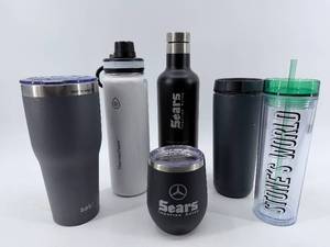 lot 291 image: Sears Mercedes & Zak Water Bottles & Travel Mugs (Lot of 6)