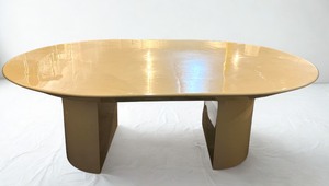 Karl Springer Knife Edge Goat Skin Dining Table - Freeform Inlay Goatskin Parchment