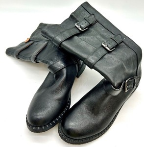 lot 294 image: Kenneth Cole Gentle Souls Leather Motorcycle Boots - Black, Size 6.5M