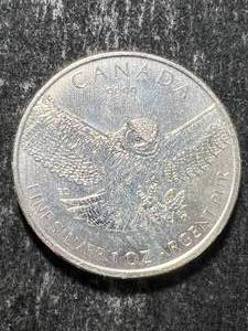 lot 11 image: 2015 CANADIAN OWL 1 TROY OZ .9999 FINE SILVER
