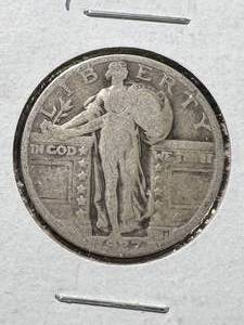 lot 20 image: 1927 US STANDING LIBERTY QUARTER
