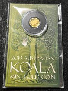 lot 36 image: HALF GRAM .999 FINE GOLD 2013 AUSTRALIAN KOALA