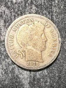 lot 53 image: 1915 US BARBER DIME